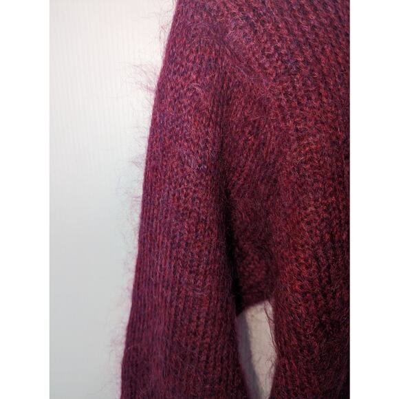 Vintage 80's Jeanne Pierre Pink Mohair Blend Cropped Sweater Fuzzy - Picture 6 of 7